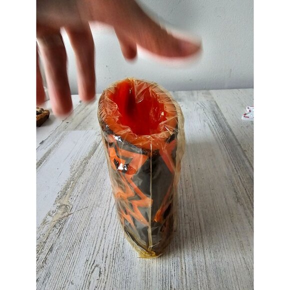 Vintage East West Halloween luminary candle orange large still in plastic wrap - Picture 2 of 7